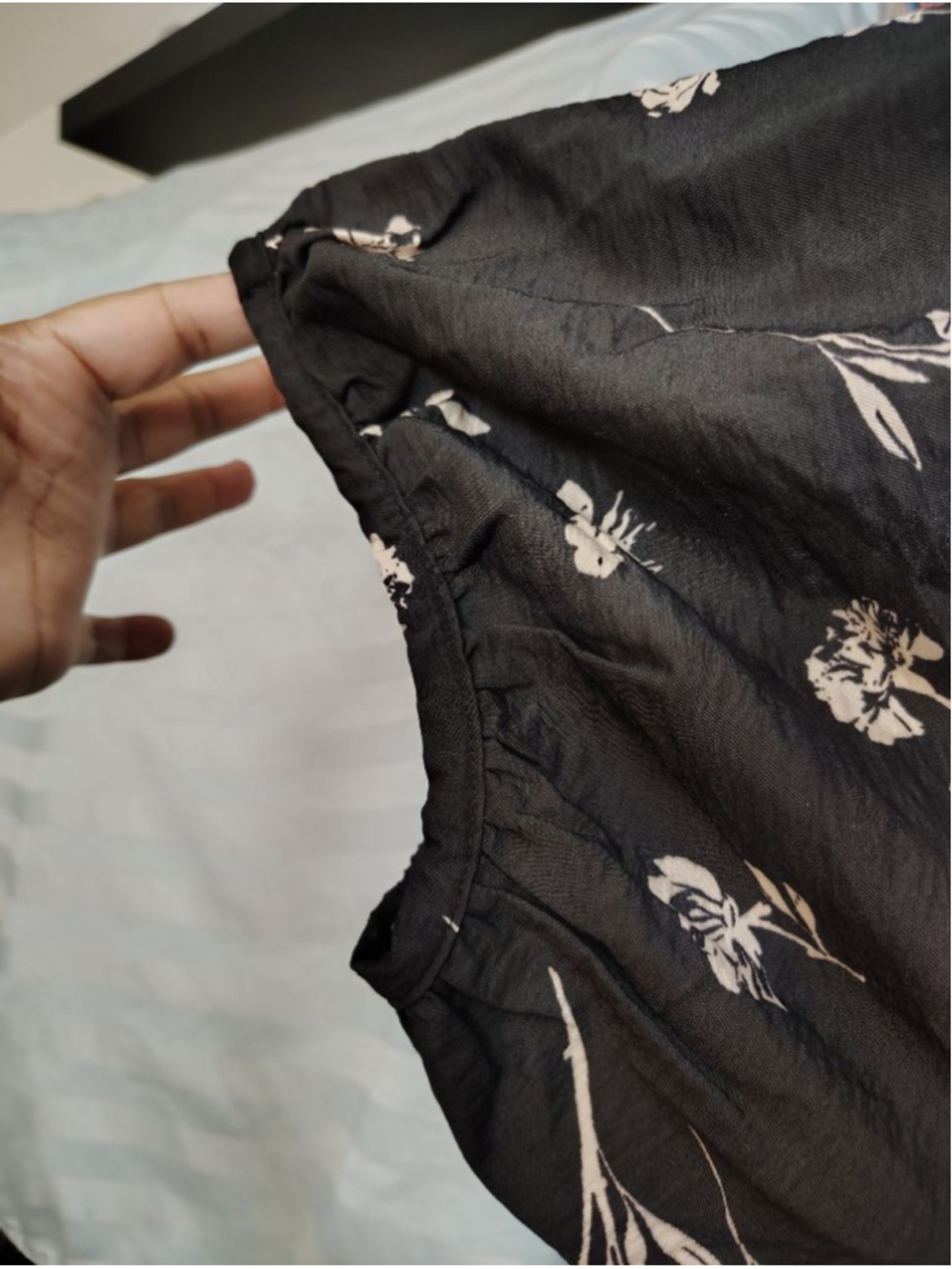 Ava & Viv 3X Black Floral Boho Blouse Plus Size Flowy Top Lightweight Tunic - Picture 6 of 8